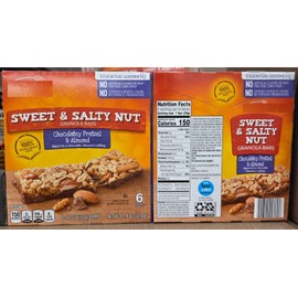 Mill-ville Sweet & Salty Nut Granola Bars Chocolatey Pretzel & Almond 7.4oz 210g (Single Box)