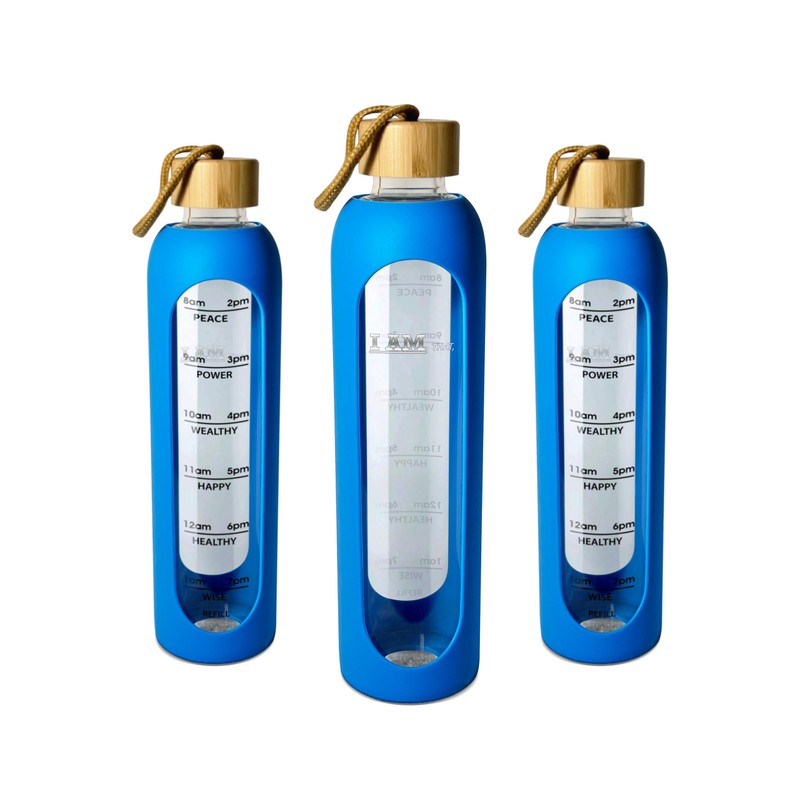 I AM THAT, SPEAK,DRINK,THINK, POSITIVE 32 oz borosilicate glass water