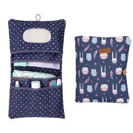 HAMUR - Bolsa organizadora portátil para bebé, mini pañalera plegable para carriola y viaje, ideal para recién nacidos, niños y niñas, diseño de conejitos