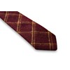 Frederick Thomas maroon red checked 100% wool mens tie