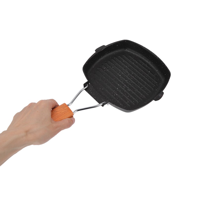 Frying Pan Outdoor Household Folding Beech Handle Energy Saving Non