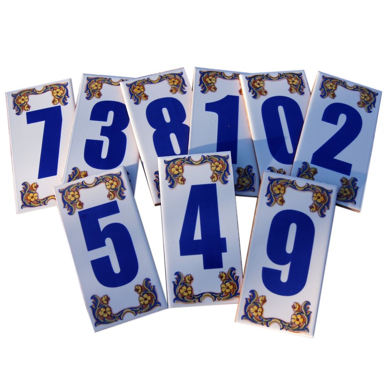 Treasures of Morocco Moroccan Decorative House Numbers Ceramic Tile Mexican