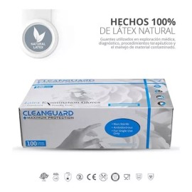 Cleanguard  Guante Latex Cleanguard Libre De Polvo Grande 100 C/u