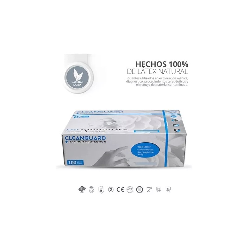 Cleanguard Guante Latex Cleanguard Libre De Polvo Grande 100 C/u