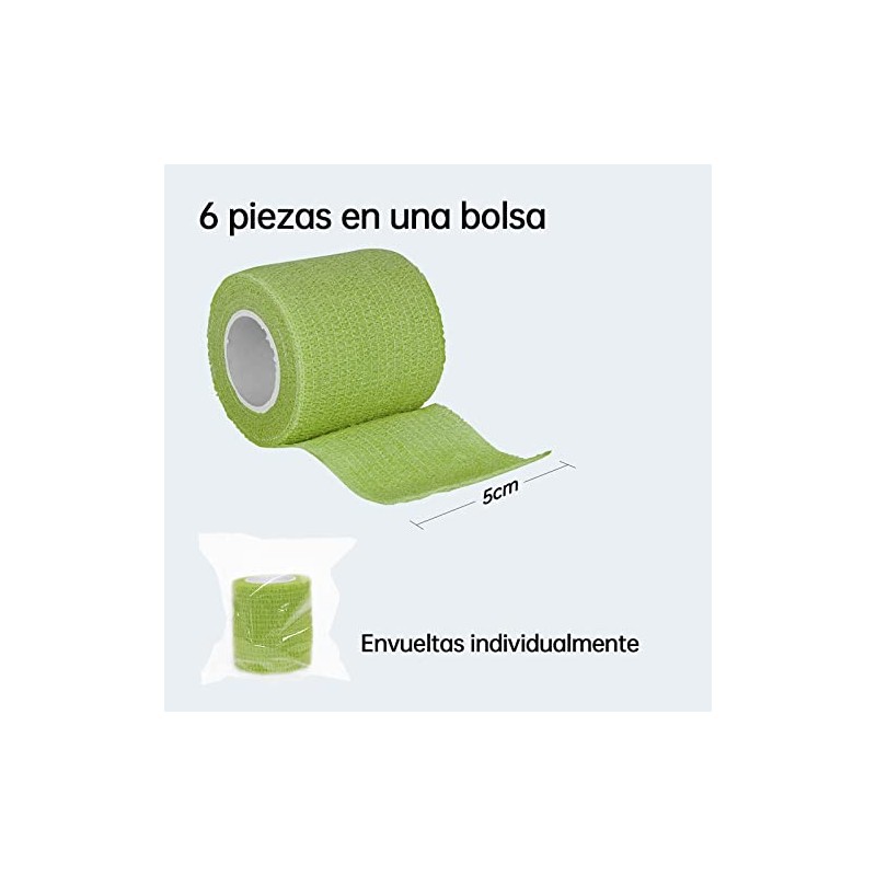 Vendaje Deportivo Autoadherible 6 Roll (Mezcla de Colores), Venda Adhesiva