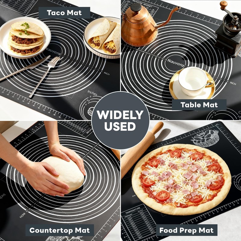 Nauvora Extra Large Baking Mat - 28" Silicone Pastry Mat,