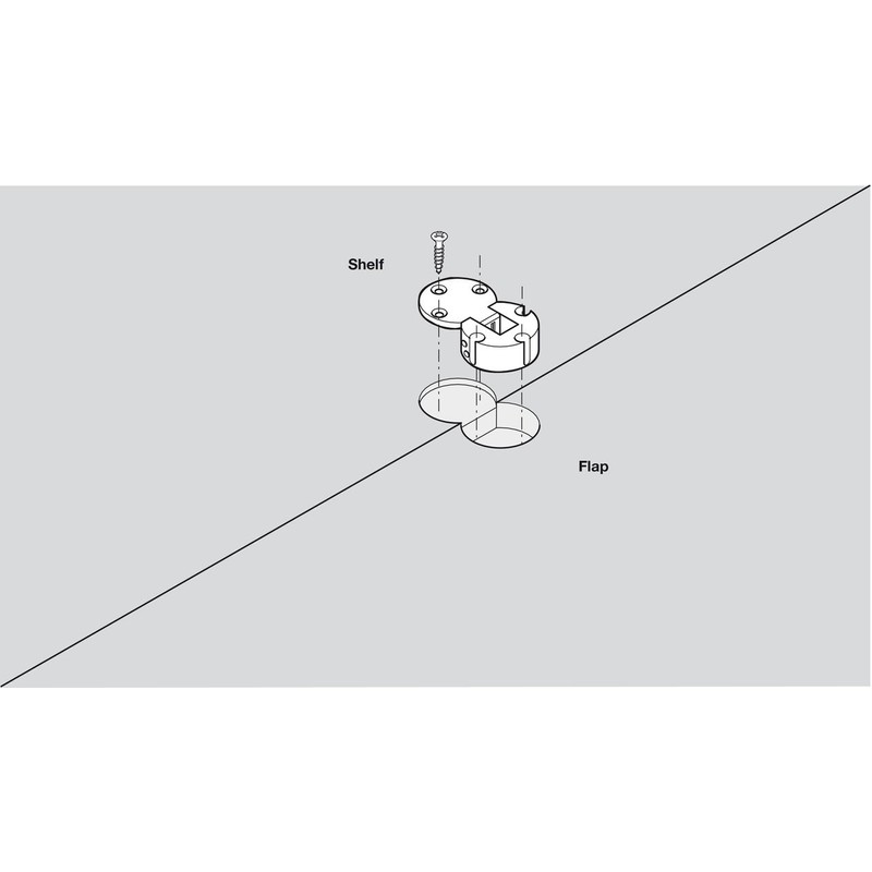 1 x Plano Medial Flap Hinge - 90 Degrees Opening