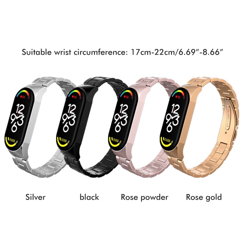 Replacement Wristbands Compatible for Xiaomi Band 7 Metal Straps Waterproof