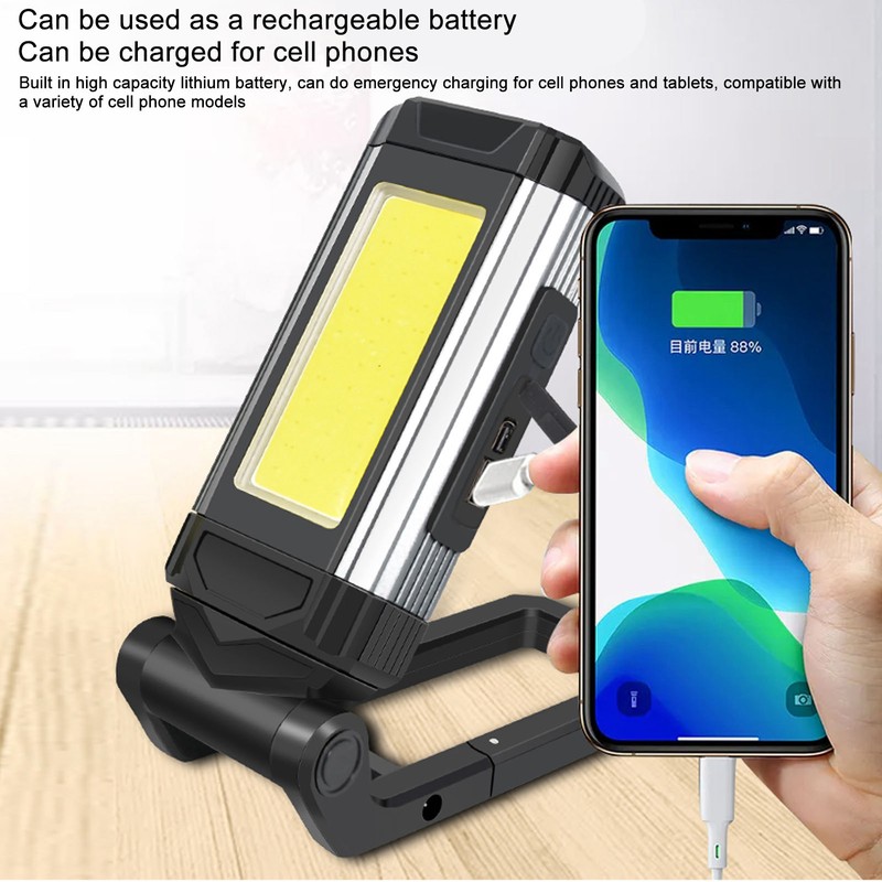 COB Work Light Magnetic USB Rechargeable LED Flashlight Camping Light