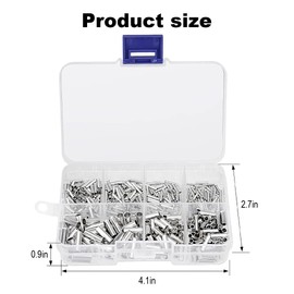 Duoleimi Wire End Ferrules Set - 600 Pieces Cable Sleeves Uninsulated 0.5-6 mm² for Wire Connections, Includes Assortment with 7 Sizes and Crimping Sleeves, Copper Wire End Ferrules for Stable