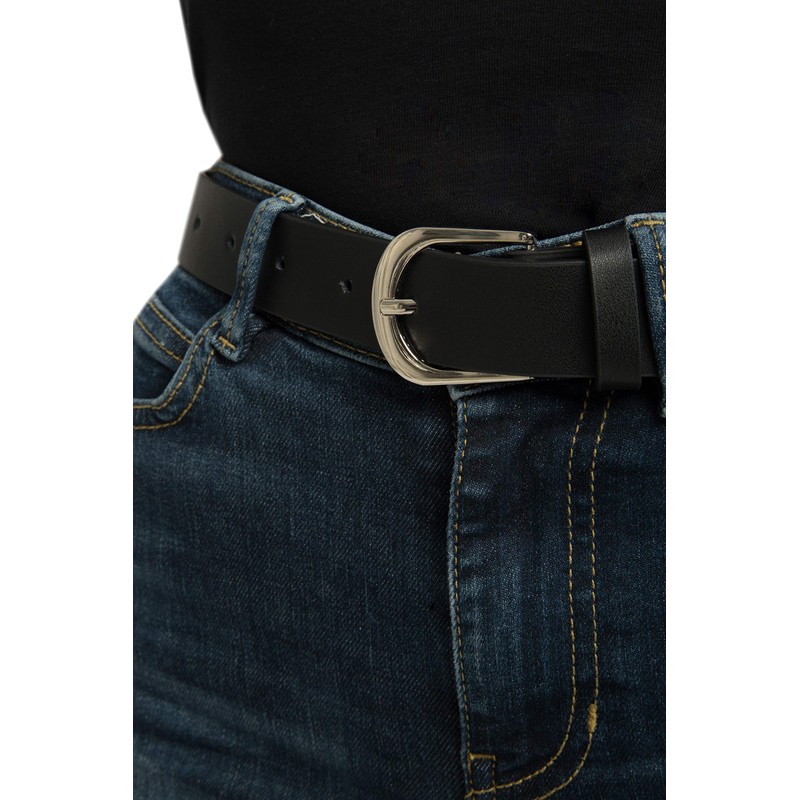 BlackButterfly 100% Leather Belt for Women, black