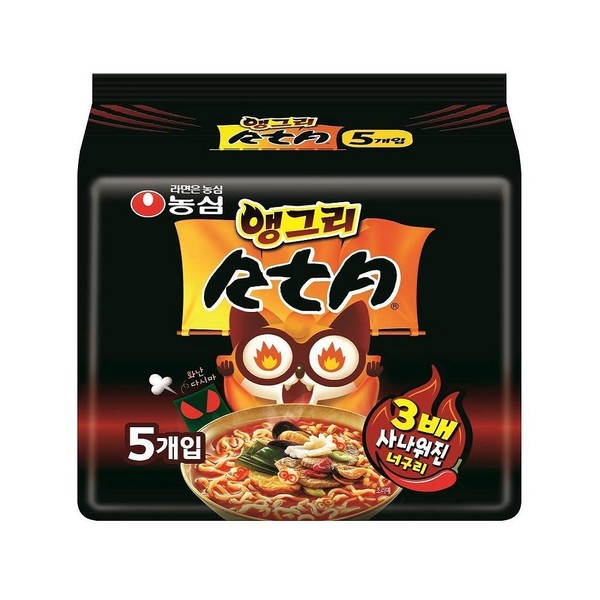 [Nongshim] 3X Spicy Angry Neoguri Noodle Soup (Pack of 5) / RTA / Spicy Seafood Udon / Korean food / Korean ramen (overseas direct shipment)