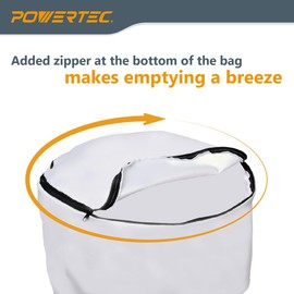 POWERTEC 70474 4 Inch ID/OD 90 Degree Elbow and Dust Collector Bag, 30 Micron Filter w/ 4" Key Hose Clamp & Elbow, Fits DEWALT DW735, DW734, WEN PL1326, PL1303 & any other Woodworking Machine