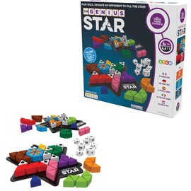 The Happy Puzzle Company The Genius Star | Toy of The Year Award Winning Family Board Game | 165,888 Possible Puzzles | Filling in Colored Shapes | Blockers to Complete A Star | Golden Star Twist