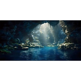 MIRRORANG 180 x 46 cm Aquarium Background Mountain Stones Cave Aquarium Background River Bed & Lake Fish Tank Background Vinyl Background
