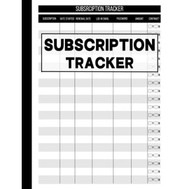 Subscription Tracker: Cute Logbook Gift to Organize and Record All Your Subscription Info