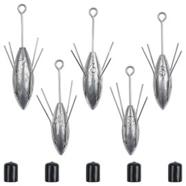 5Pcs Sputnik Sinker Fishing Equipment Long Tail Fishing Weights Lead 3oz-7oz Saltwater Surf Casting Sea Fishing Spider Sinker