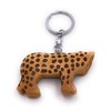 H-Customs Leopard Africa Animal Wood Elegant Handmade Keyring Pendant