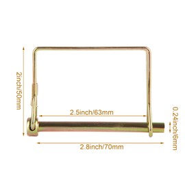 LOYORTY 30PCS Trailer Coupler Pin 1/4 Inch Square Wire Lock Pin Heavy Duty Safety Coupler Pin Gold Shaft Locking Pin Wire Trailer Hitch Pin for PTO, Farm, Lawn, Hitches & Garden