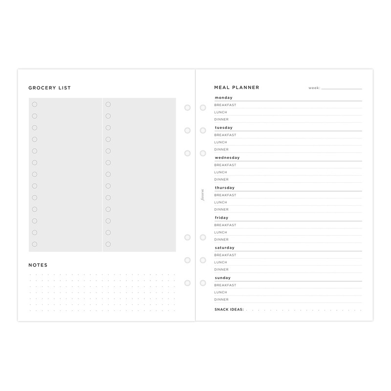 A5 Minimal Meal Planner