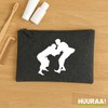 Huuraa Kulturbeutel Judo Silhouette Geschenk 1 Liter Charcoal Filz Judo