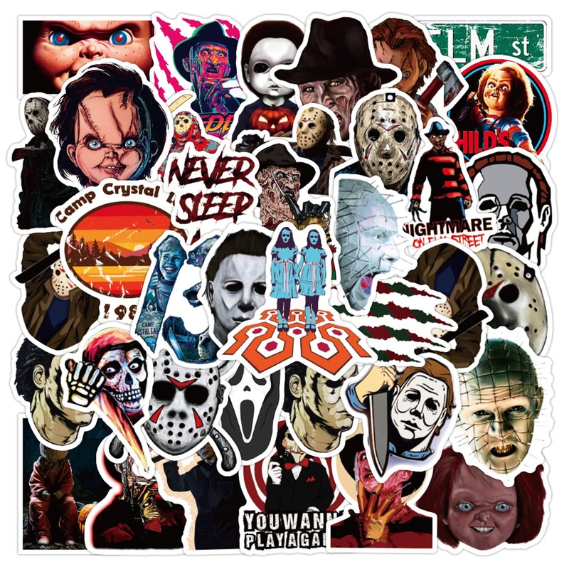 50枚 スリラー ホラー 映画 キラー ロール キャラクター ステッカー 水筒 カップ