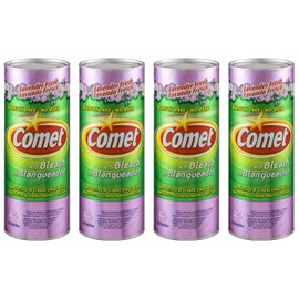Comet Cleaner with Bleach Powder Lavender Fresh 21-Ounces | Scratch-Free | 4-Pack