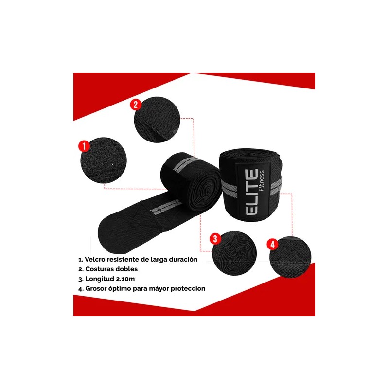 Vendas Rodilla Para Gimnasio, Knee Wraps Para Gym, Crossfit Color