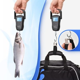 Fishfun Rechargeable Fish Scale, Digital Hanging Fish Weight Scale with Large Handle and Tape Measure for Fishing, Hunting, Outdoor, Farm, 110lb/50kg