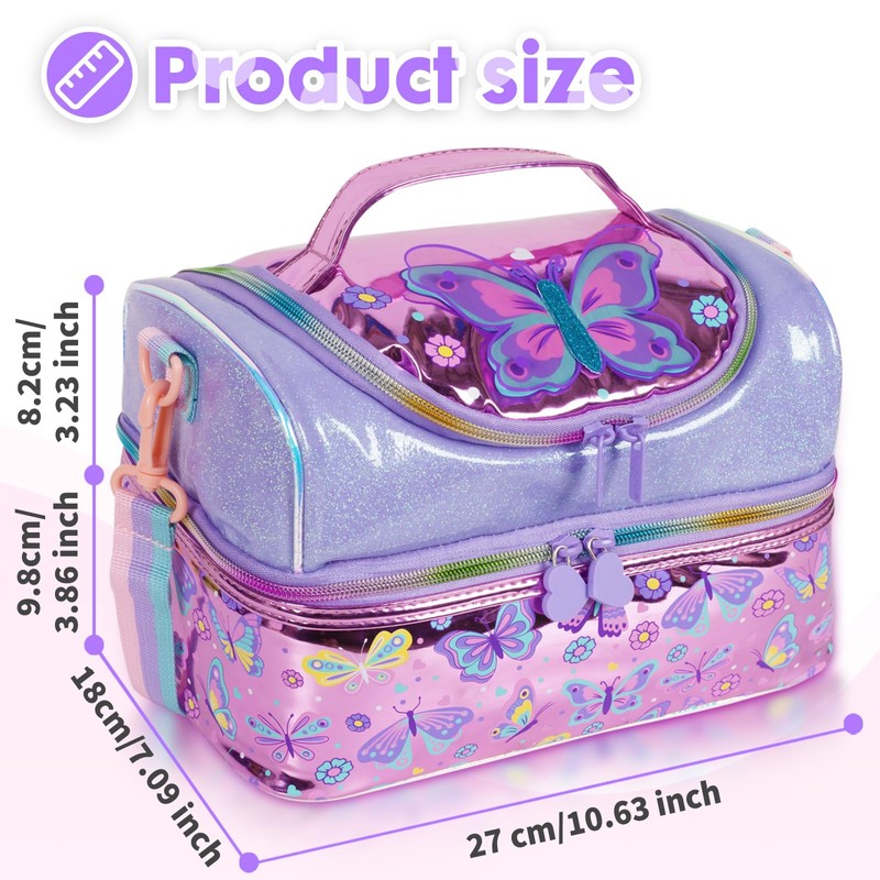 Kids Double Decker Cooler Insulated Lunch Bag, Back to School