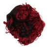 Curly Short Wig Wine Red Women Wig Gradient Color Adjustable