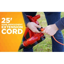 Southwire Extension Cord - Reliable SJTW Vinyl Cable for Outdoor Power - Bright Orange for Visibility - Reinforced Blades for Durability - 14/3 Gauge - 25-Foot Outdoor Cord