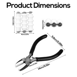 Jewelry Wire Straightener and Nylon Pliers, Durable Soft Jaw Jewelry Wire Straightening Plyers Tool Three Rollers Wrapping Straightener for Beading Weaving & Twining Projects