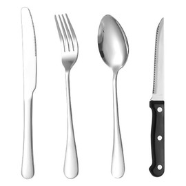 Alnicov Portable Cutlery Set Stainless Steel Camping Cutlery with Storage Bag for Camping Picnic 2 People