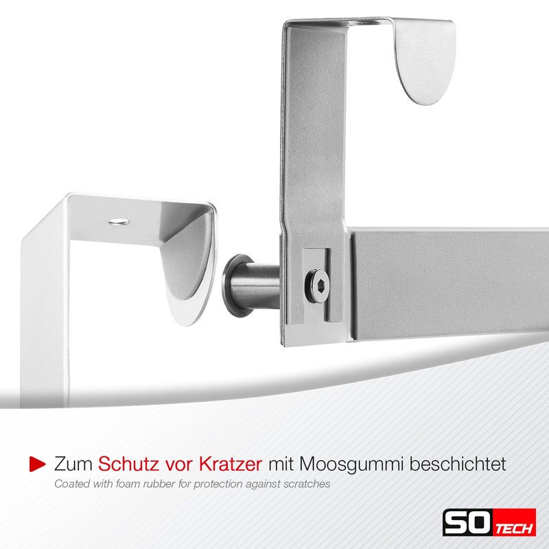SOTECH Linea II Door Coat Rack (Brushed Stainless Steel, 380