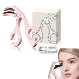 WUSJCOF Electric Heated Eyelash Curler with 10S Quick Heating and 3 Temperature Modes, Natural Eyelash Bending for 24 Hours, Women's Makeup Tools