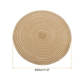 sourcing map 6pcs Round Braided Placemats 12" Non-Slip Round Table Mats for Dining Tables Washable Heat Insulation Woven Placemats Indoor Outdoor for Family Holiday Dinner, Tawny