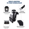 JOYTUTUS Cup Holder for Wheelchair, 2 in 1 Water Bottle