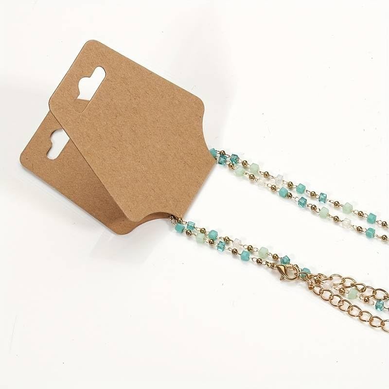 100pcs Kraft Jewellery Display Cards – Eco-Friendly Hanging Necklace, Bracelet