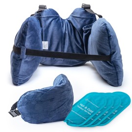 Mastectomy Pillow Bundle, Heart Surgery Recovery, Comfort Pillow Post Breast Augmentation Surgery, Hysterectomy Recovery, Chest Surgery Pillow Gifts for Women and Men (44x14x3 inches -Navy Blue)