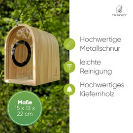 TWOCOZY Bird House - Hanging Bird Feeder [Innovative Design] Weatherproof Bird Feeder with Landing Poles | Modern Bird Feeder | Bird Feeder for Balcony and Garden