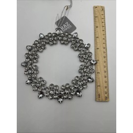 Raz Imports Sparkling Silver Wreath Ornament 6”  New