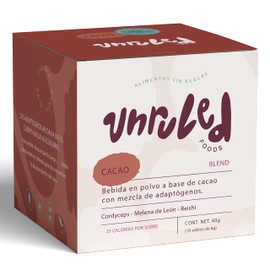 UNRULED- Cacao en Polvo con Mix de Hongos Funcionales| Reishi, Melena de Leon y Cordyceps| Sobres individuales