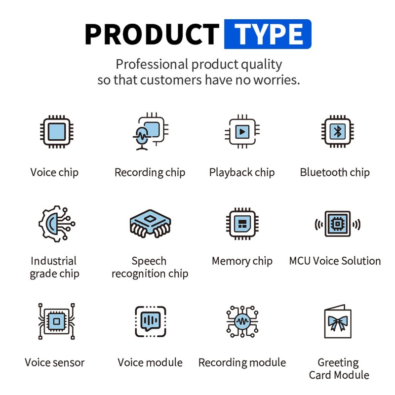 WT2003H0.Recordable Voice Sound Chip.External Storage Flash.24SS A03 Music Chip.Ontrol Methods