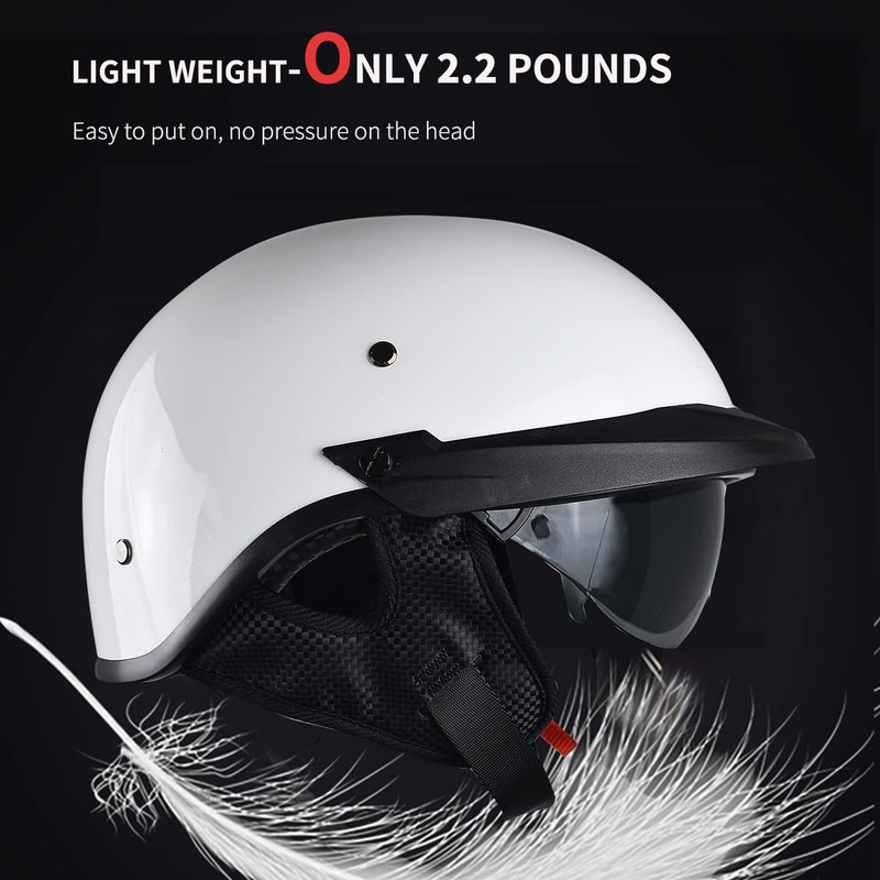 Motorcycle Half Helmet with Sun Visor Motorcycle Helmets for Men