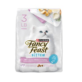 P L-RA Kitten Dry Cat Food, Savory Chicken & Turkey with A Touch of Milk, Crispy Texture & Fun Shapes, Ingredients for Growing Kittens, 100% Complete & Balanced Nutrition, 3 Lb. Bag