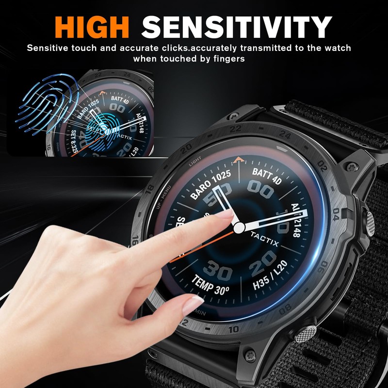 NECARSIN 6 Packs Compatible for Garmin Tactix 8 47mm Screen