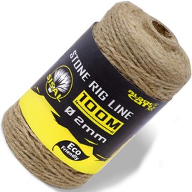 Black Cat Stone Rig Line 2 mm - 100 m Sisal Rope for Stone Mountings, Tie Cord for Stones for Catfish Fishing, Line for Stones for Catfish Fishing