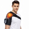 Shoulder Heating Pad with Massager & Magnetic Remote, Cordless Heating