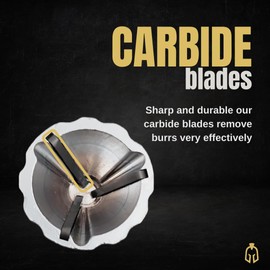 INVICTOOLS Deburring External Chamfer Tool with Carbide Blades – Bolt Deburring Tool - Chamfer Bit to Repair Damaged Bolts - All Thread Deburring Tool with Hex Shank - Fits 1/8" to 3/4" (3mm - 19mm)